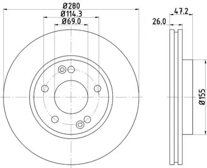 Тормозной диск HELLA PAGID 54616