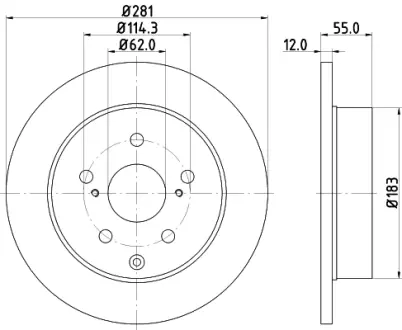 Тормозной диск HELLA PAGID 54621