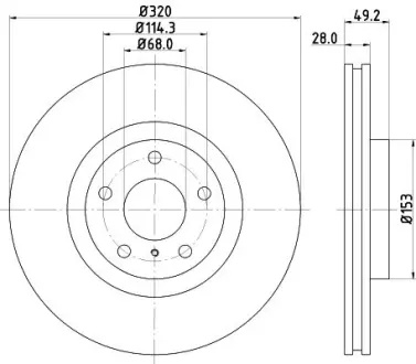 Тормозной диск HELLA PAGID 54624