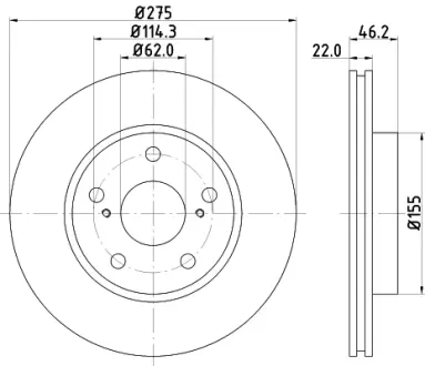Тормозной диск HELLA PAGID 54638
