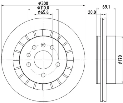 Тормозной диск HELLA PAGID 54649