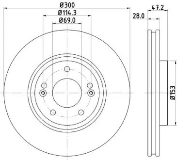 Тормозной диск HELLA PAGID 54665