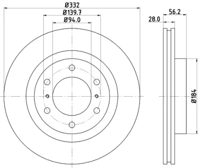 Тормозной диск HELLA PAGID 54672
