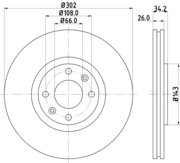 Тормозной диск HELLA PAGID 54685