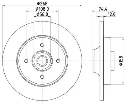 Тормозной диск HELLA PAGID 54687