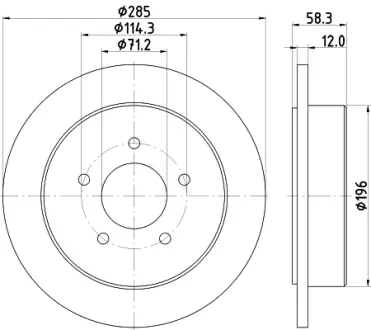 Тормозной диск HELLA PAGID 54691