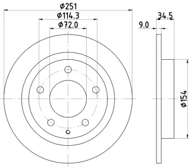 Тормозной диск HELLA PAGID 54693