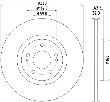 Тормозной диск HELLA PAGID 54699