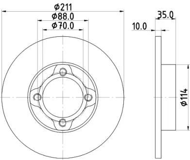 Тормозной диск HELLA PAGID 54700
