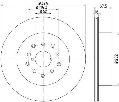 Тормозной диск HELLA PAGID 54709