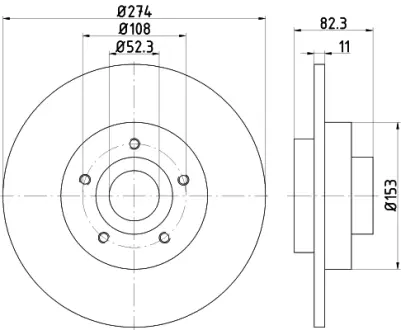 тормозной диск HELLA PAGID 54714