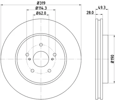 Тормозной диск HELLA PAGID 54715