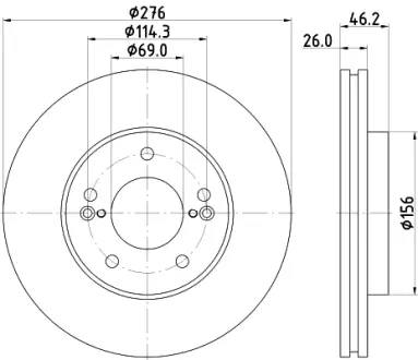 Тормозной диск HELLA PAGID 54732