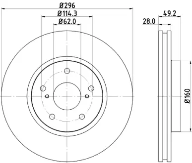 Тормозной диск HELLA PAGID 54743