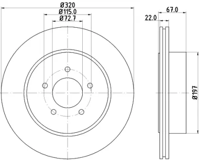 Тормозной диск HELLA PAGID 54772