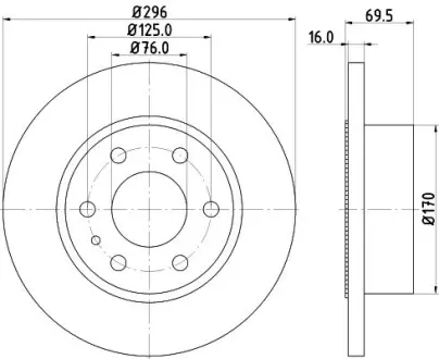 Тормозной диск HELLA PAGID 54775
