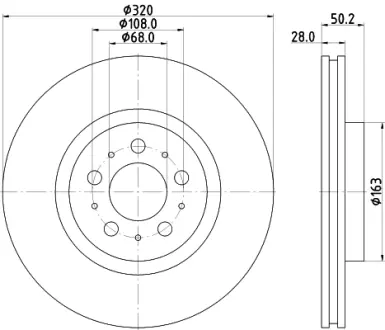 Тормозной диск HELLA PAGID 54782