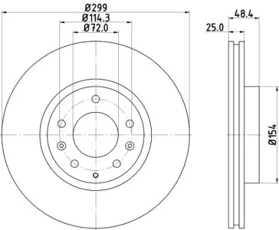 Тормозной диск HELLA PAGID 54807