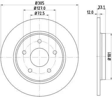 Тормозной диск HELLA PAGID 54810