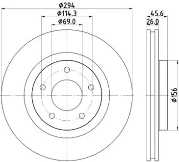 Тормозной диск HELLA PAGID 54844