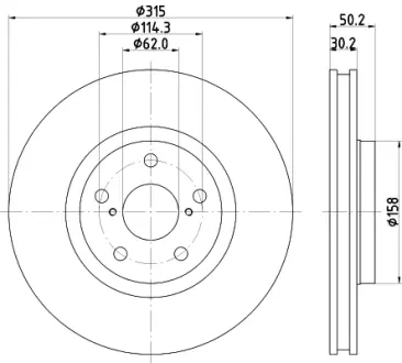 Тормозной диск HELLA PAGID 54856