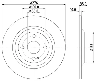 Тормозной диск HELLA PAGID 54883