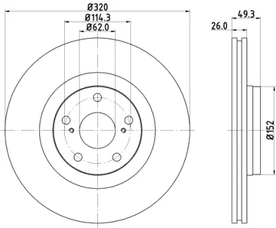 Тормозной диск HELLA PAGID 54953