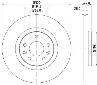 Тормозной диск HELLA PAGID 54954