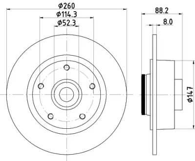 Тормозной диск HELLA PAGID 54959