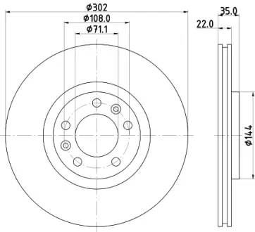 Тормозной диск HELLA PAGID 54971