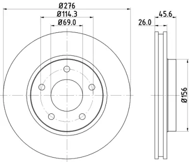 Тормозной диск HELLA PAGID 54974