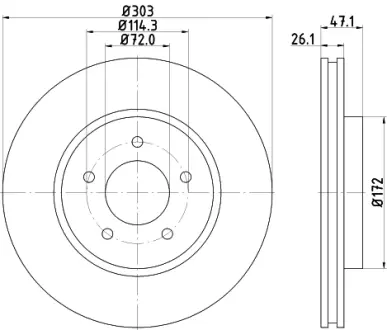 Тормозной диск HELLA PAGID 54977