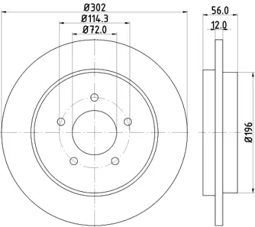 Тормозной диск HELLA PAGID 54978