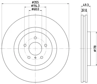 Тормозной диск HELLA PAGID 54991