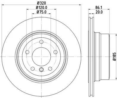 Тормозной диск HELLA PAGID 55020