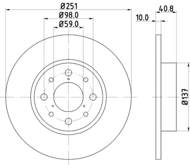 Тормозной диск HELLA PAGID 55023