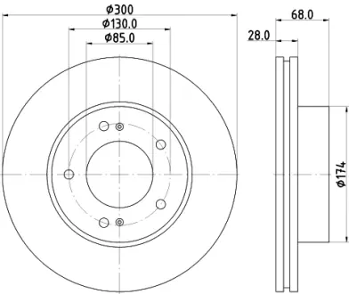 Тормозной диск HELLA PAGID 55030