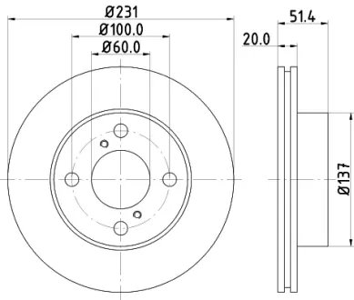 Тормозной диск HELLA PAGID 55041