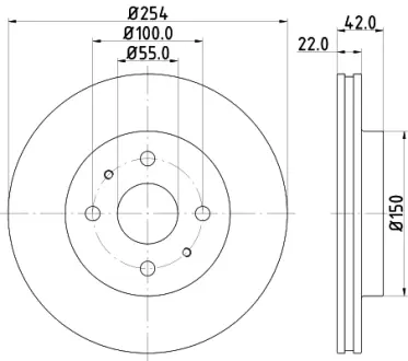 Тормозной диск HELLA PAGID 55045