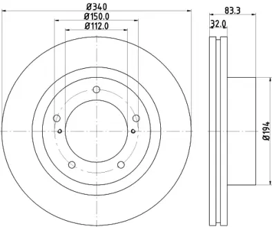 Тормозной диск HELLA PAGID 55046