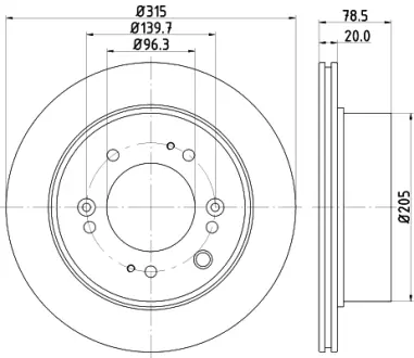 Тормозной диск HELLA PAGID 55050