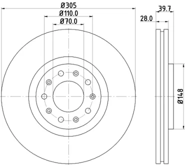 Тормозной диск HELLA PAGID 55208