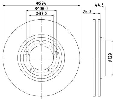Тормозной диск HELLA PAGID 55218