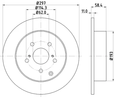 Тормозной диск HELLA PAGID 55225