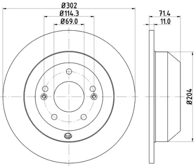 Тормозной диск HELLA PAGID 55234