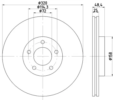 Тормозной диск HELLA PAGID 55235