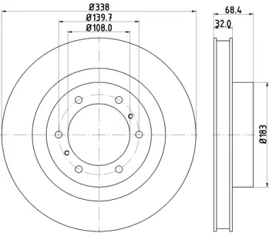 Тормозной диск HELLA PAGID 55239