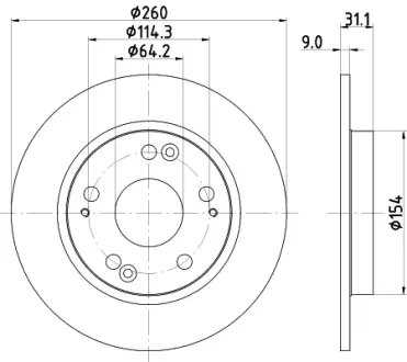 Тормозной диск HELLA PAGID 55241