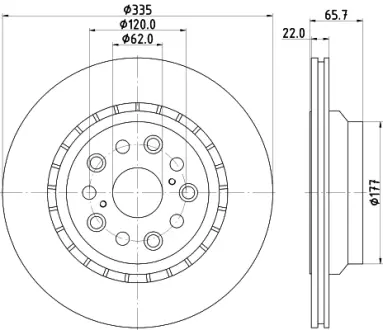 Тормозной диск HELLA PAGID 55244