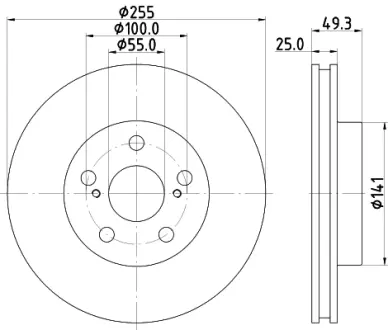 Тормозной диск HELLA PAGID 55250